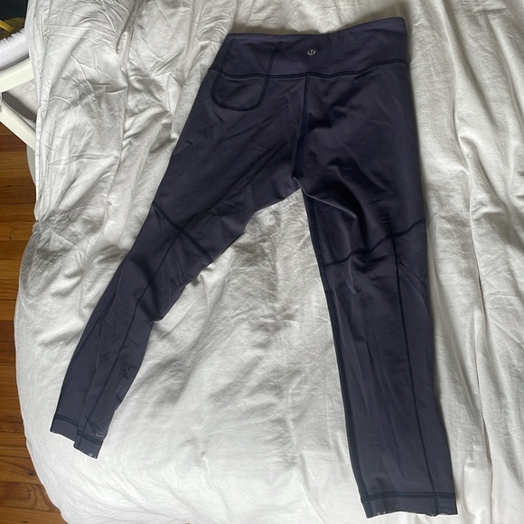 Navy Lululemon Capri Leggings with Mesh - Picture 2 of 6